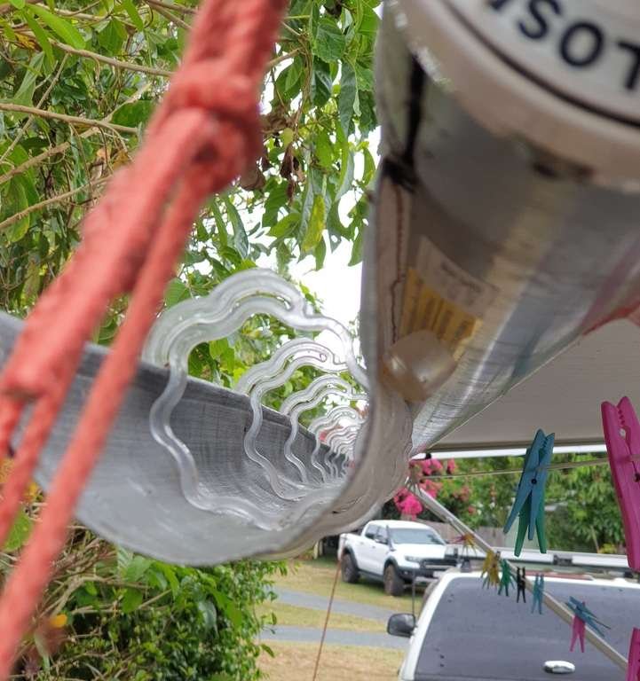 Caravan rainwater catchment awning clips
