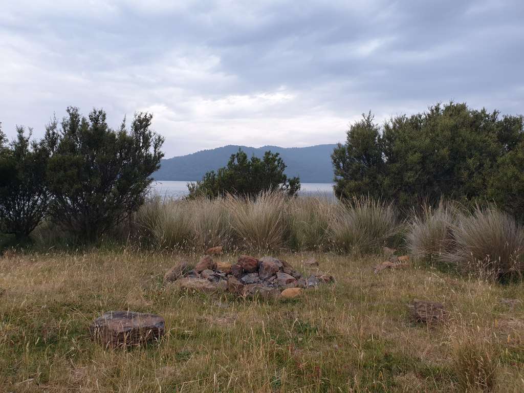 Brady's Lake Tasmania camp by the water