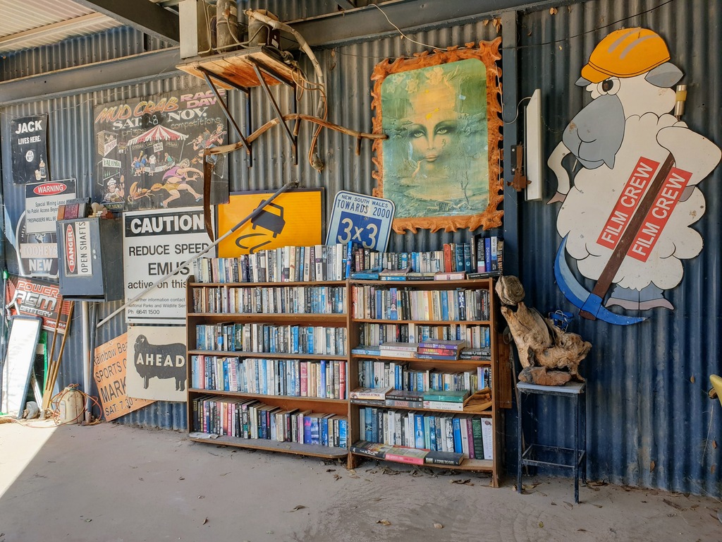books Outside the Sheepyard Inn pub Cumborah – NSW