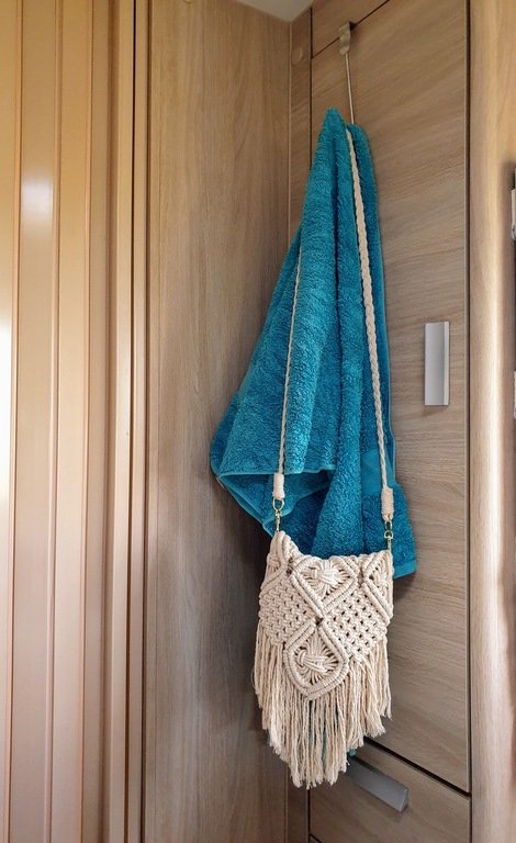 caravan storage ideas hook Shabique macrame bag